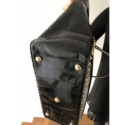 Pre-owned Valentino Garavani B-rockstud Black Crocodile Handbag