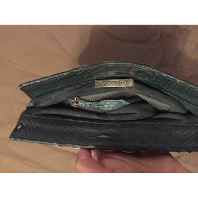 Pre-owned Tatoosh Green Python Clutch Bag