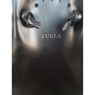 Pre-owned Furla Leather Backpack In Black