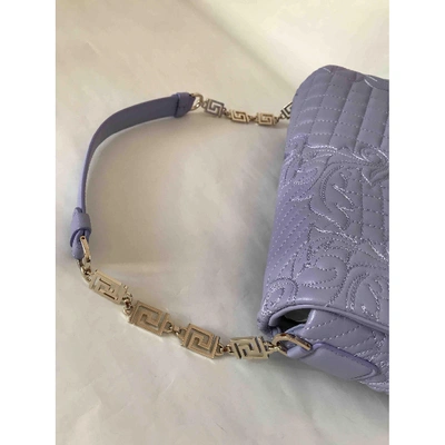 Pre-owned Versace Leather Handbag In Gray