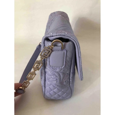 Pre-owned Versace Leather Handbag In Gray