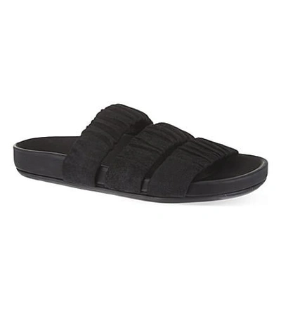 Shop Rick Owens Elasticated Slide Sandals In Black