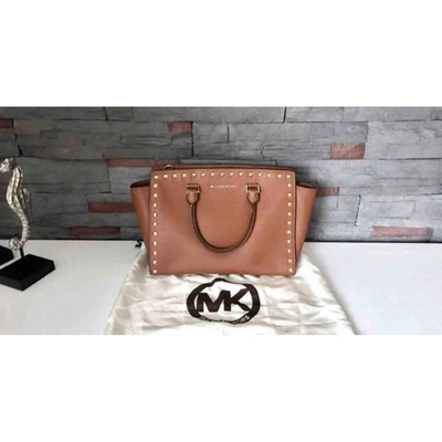 Pre-owned Michael Kors Selma Leather Bag In Camel