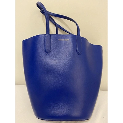 Pre-owned Alexander Mcqueen Leather Tote In Blue