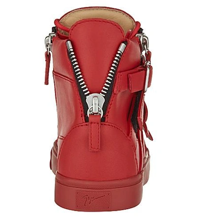 Shop Giuseppe Zanotti Cross Strap High-top Trainers In Red