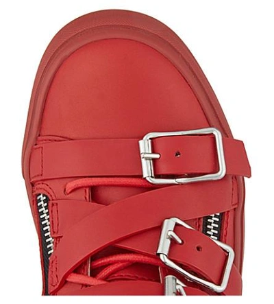 Shop Giuseppe Zanotti Cross Strap High-top Trainers In Red