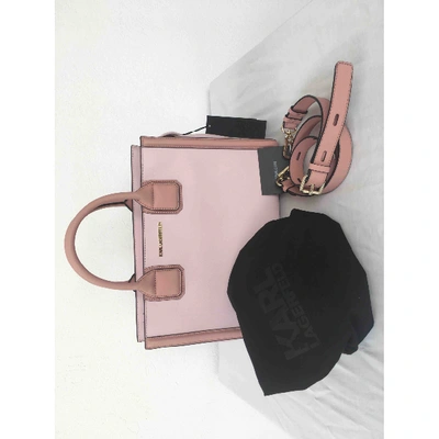 Pre-owned Karl Lagerfeld Leather Handbag In Pink