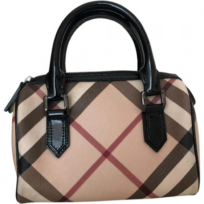 Pre-owned Burberry The Barrel Cloth Handbag In Beige
