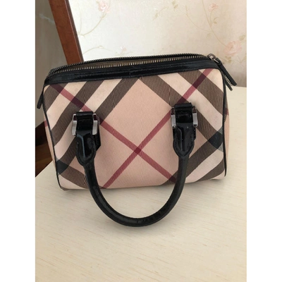 Pre-owned Burberry The Barrel Cloth Handbag In Beige