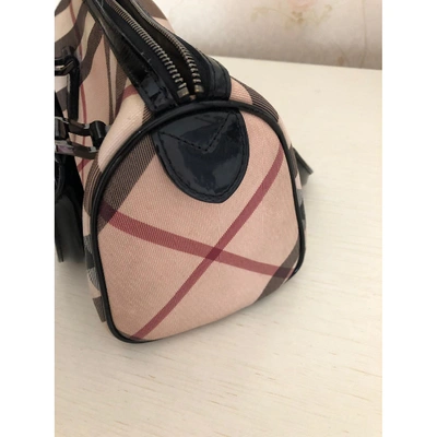 Pre-owned Burberry The Barrel Cloth Handbag In Beige