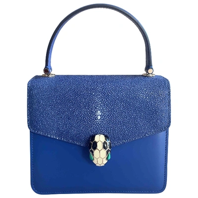 Pre-owned Bulgari Serpenti Blue Stingray Handbag