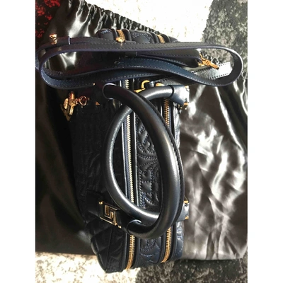 Pre-owned Versace Blue Leather Handbag