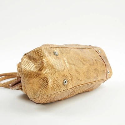 Pre-owned Prada Gold Python Handbag