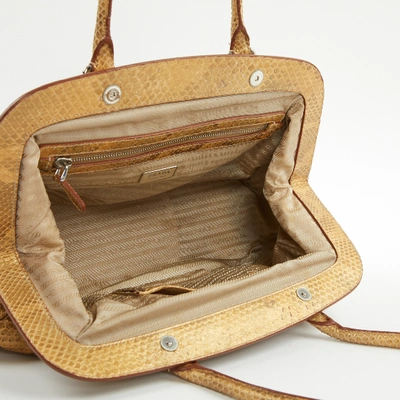 Pre-owned Prada Gold Python Handbag