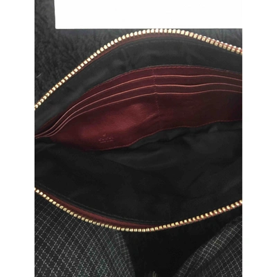 Pre-owned Gucci Leather Clutch Bag In Burgundy