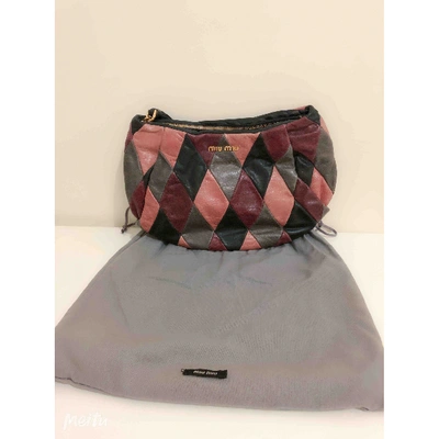 Pre-owned Miu Miu Leather Clutch Bag In Multicolour
