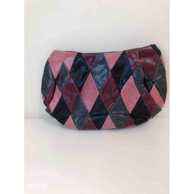 Pre-owned Miu Miu Leather Clutch Bag In Multicolour