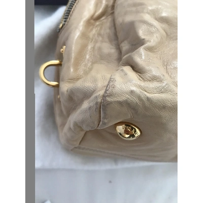 Pre-owned Prada Leather Handbag In Beige