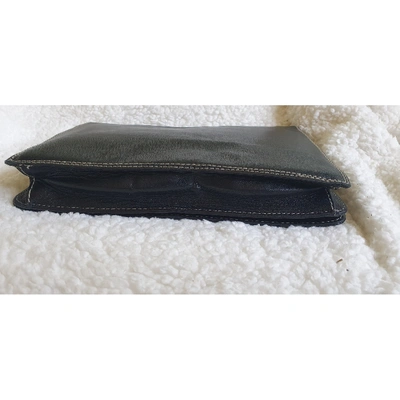 Pre-owned Zenith Leather Clutch Bag In Black