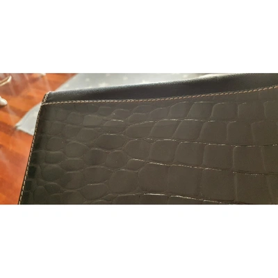 Pre-owned Zenith Leather Clutch Bag In Black