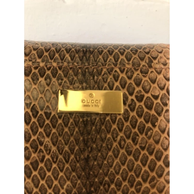 Pre-owned Gucci Bamboo Python Handbag
