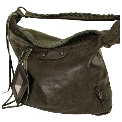 Pre-owned Balenciaga Day  Leather Handbag In Green