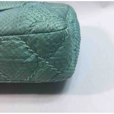 Pre-owned Chanel Turquoise Python Handbag