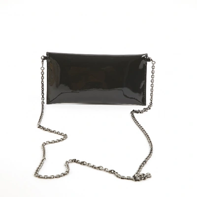 Pre-owned Loewe Patent Leather Clutch Bag In Anthracite