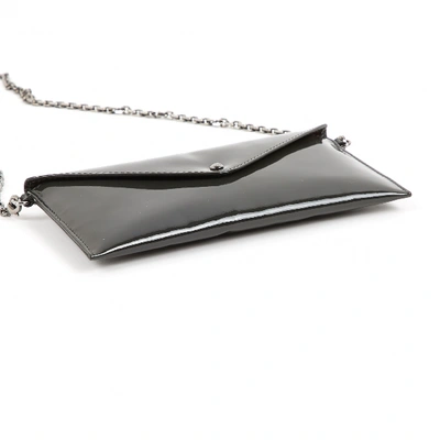 Pre-owned Loewe Patent Leather Clutch Bag In Anthracite