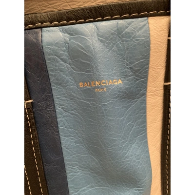 Pre-owned Balenciaga Bazar Bag Leather Tote In Blue