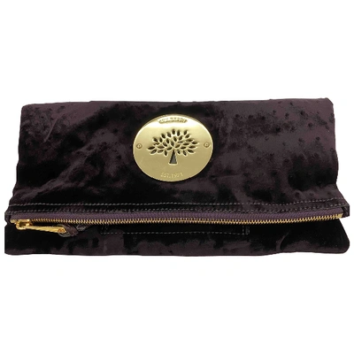 Pre-owned Mulberry Velvet Clutch Bag In Purple