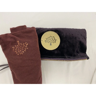 Pre-owned Mulberry Velvet Clutch Bag In Purple