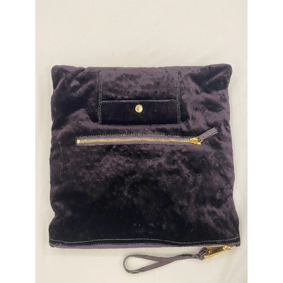 Pre-owned Mulberry Velvet Clutch Bag In Purple