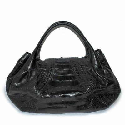 Pre-owned Fendi Spy Black Crocodile Handbag