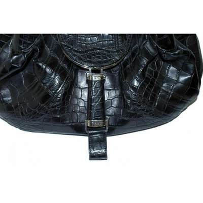 Pre-owned Fendi Spy Black Crocodile Handbag