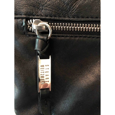 Pre-owned Stuart Weitzman Leather Handbag In Black