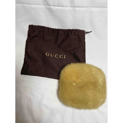 Pre-owned Gucci Yellow Mink Handbag