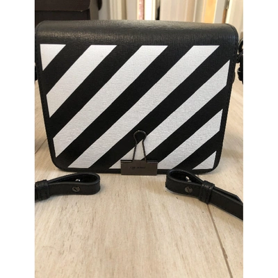 Pre-owned Off-white Binder Black Leather Handbag