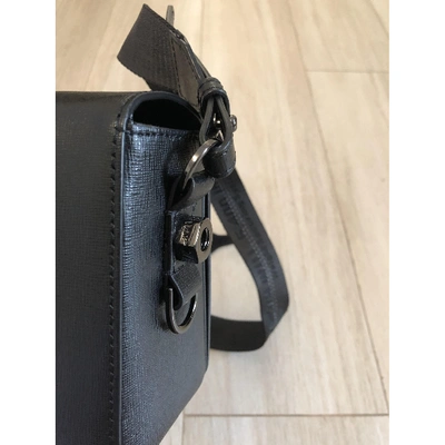 Pre-owned Off-white Binder Black Leather Handbag