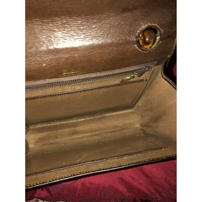 Pre-owned Gucci Bamboo Brown Leather Handbag