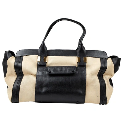 Pre-owned Chloé Alice Leather Handbag In Ecru