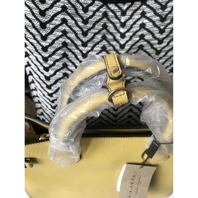 Pre-owned Burberry The Banner  Yellow Leather Handbag