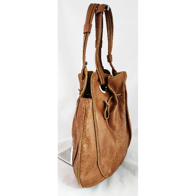 Pre-owned Bulgari Brown Python Handbag