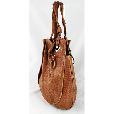 Pre-owned Bulgari Brown Python Handbag