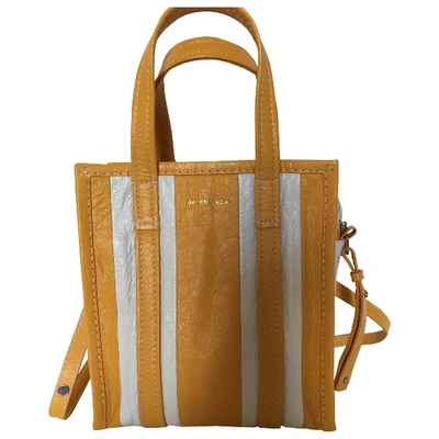 Pre-owned Balenciaga Bazar Bag Yellow Leather Handbag