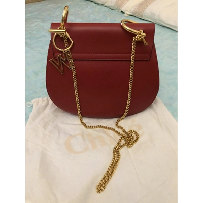 Pre-owned Chloé Drew Leather Handbag In Red