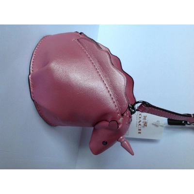 Pre-owned Coach Pink Leather Clutch Bag