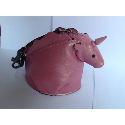 Pre-owned Coach Pink Leather Clutch Bag
