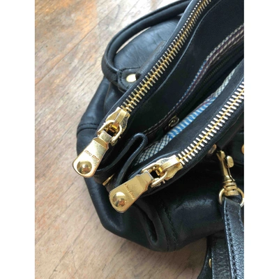 Pre-owned Miu Miu Bow Bag Black Leather Handbag