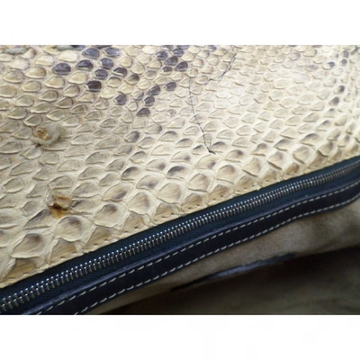Pre-owned Fendi Roll Bag  Beige Python Handbag